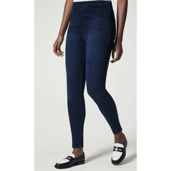 Spanx Women’s Jean Ish Ankle Leggings Blue Denim 3X EUC - Picture 1 of 6
